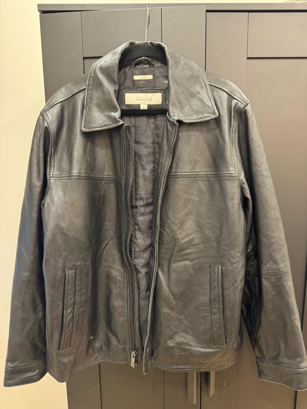 Perry Ellis Portfolio - Black Leather Jacket
